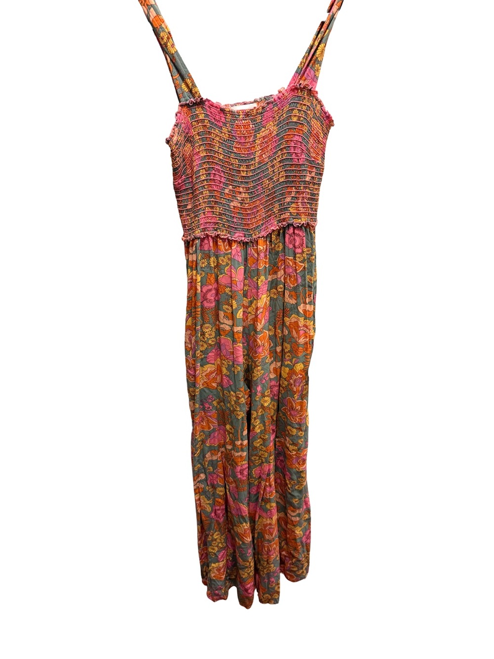 πΈ Natural Life Retro Floral Smocked Wide-Leg Jumpsuit πΈ - Picture 4 of 9